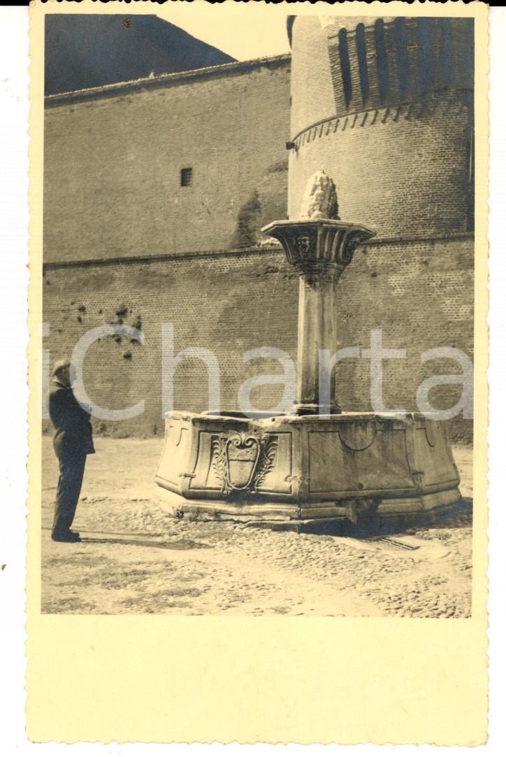 Fotografia d'epoca originale 1936 SALUZZO (CN) Fontana della CASTIGLIA *Foto DELLA ROSA all'arch. DEL PONTE 1