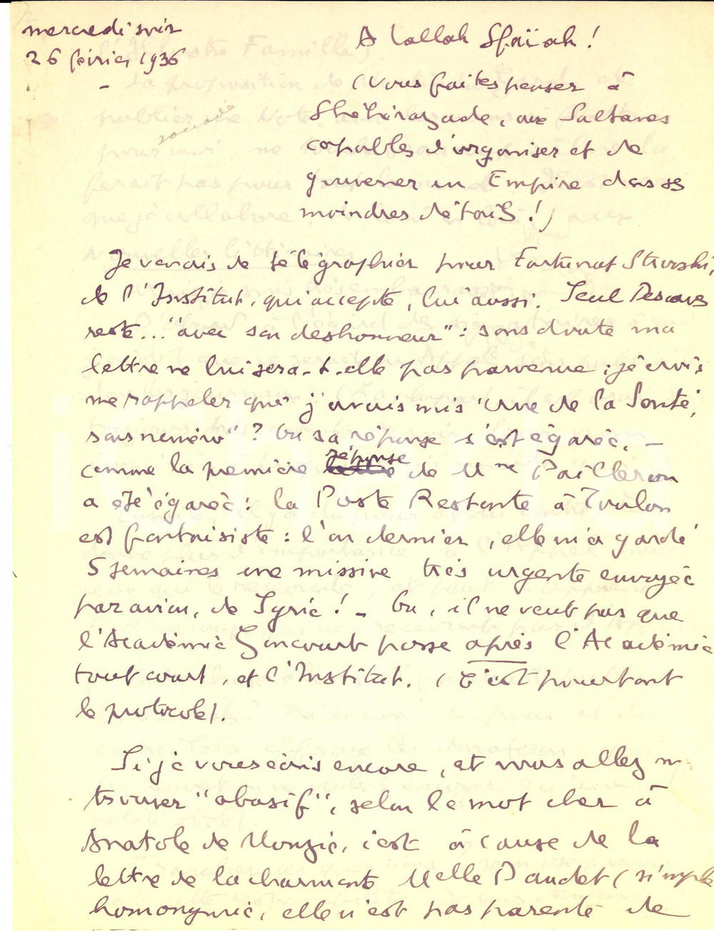 Autografo originale 1936 TOULON AndrÃ© GEIGER riceve proposta da Roger MARTIN DU GARD *Autografo 1