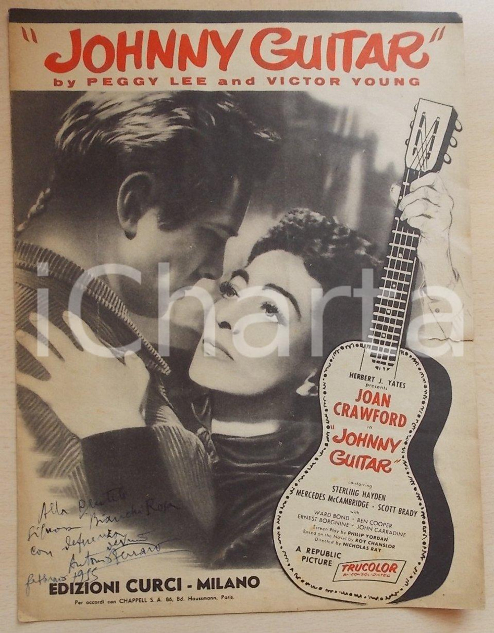 Oggetto da collezione cartaceo 1954 Peggy LEE Victor YOUNG Johnny Guitar  - Slow  dall'omonimo film 'Republic' 1