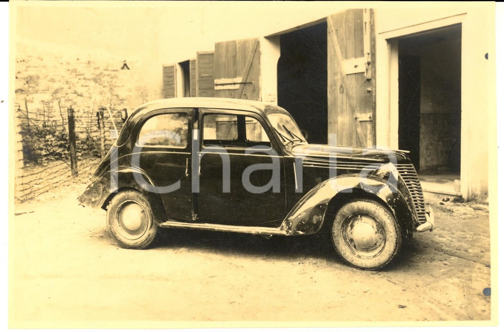 Fotografia d'epoca originale 1945 ca PAVIA FIAT 1100 danneggiata dal fango *Fotografia artistica MOISELLO 1