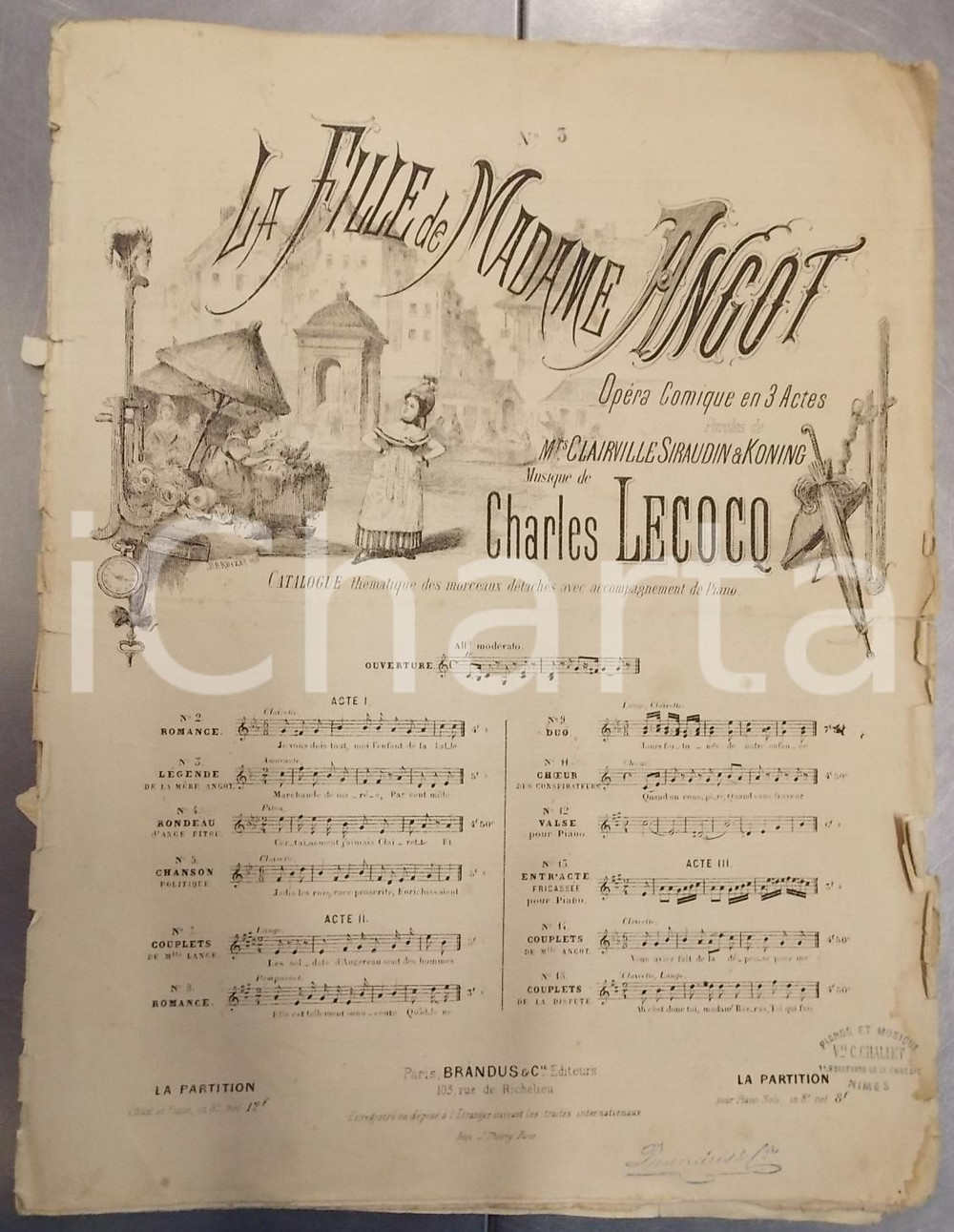 1870 ca Charles LECOCQ La fille de M.me ANGOT  - Légende mère ANGOT *DANNEGGIATO