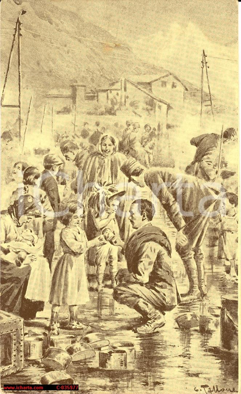 Cartolina originale da collezione WW1 Illustrata TALLONE *buon cuore nostre truppe 1