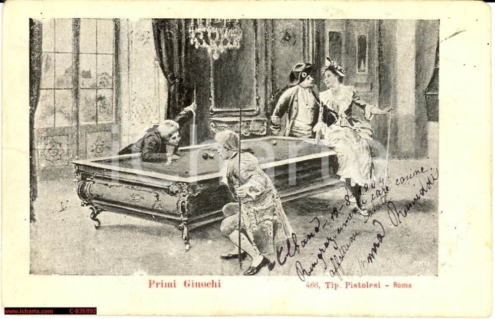 Cartolina originale da collezione 1904 Cartolina Primi Giuochi Vintage Postcard FP VG 1