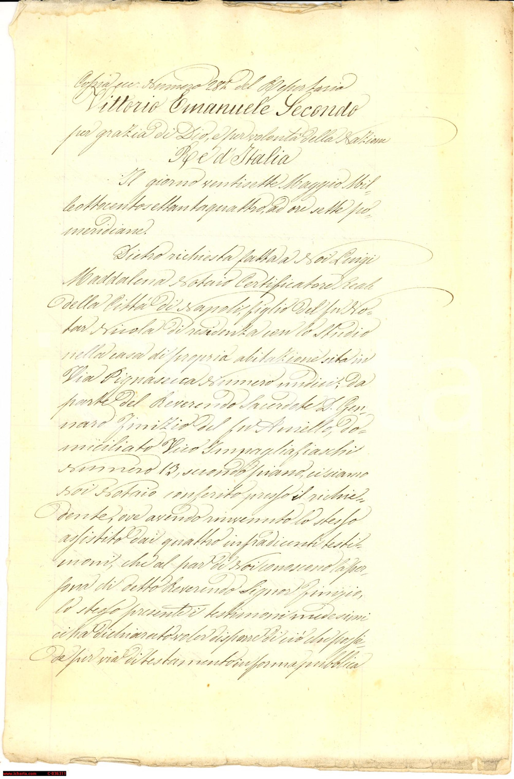 Documento originale, autentico 1874 NAPOLI Testamento sacerdote don Gennaro FINIZIO 1