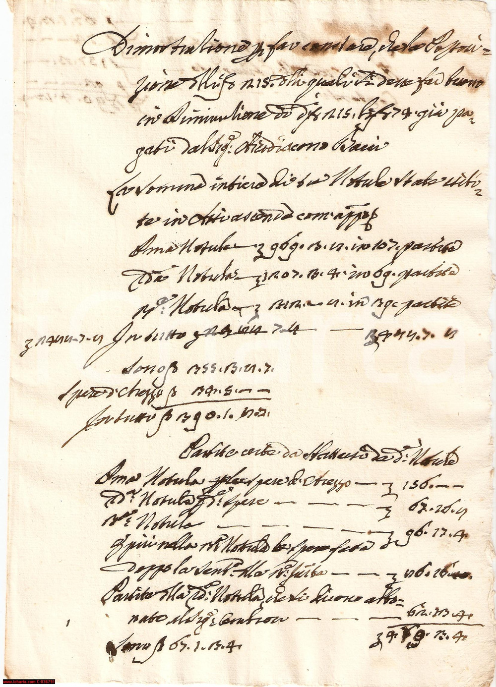 Documento originale, autentico 1750 AREZZO Spese per lite giudiziaria BACCI - BANDOCCI 1