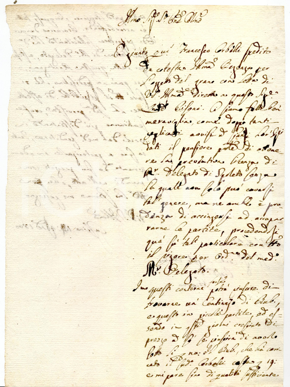 Documento originale, autentico 1800 SPOLETO (PG) Pretese di Francesco CORBELLI sulla licenza di Regio Delegato 1