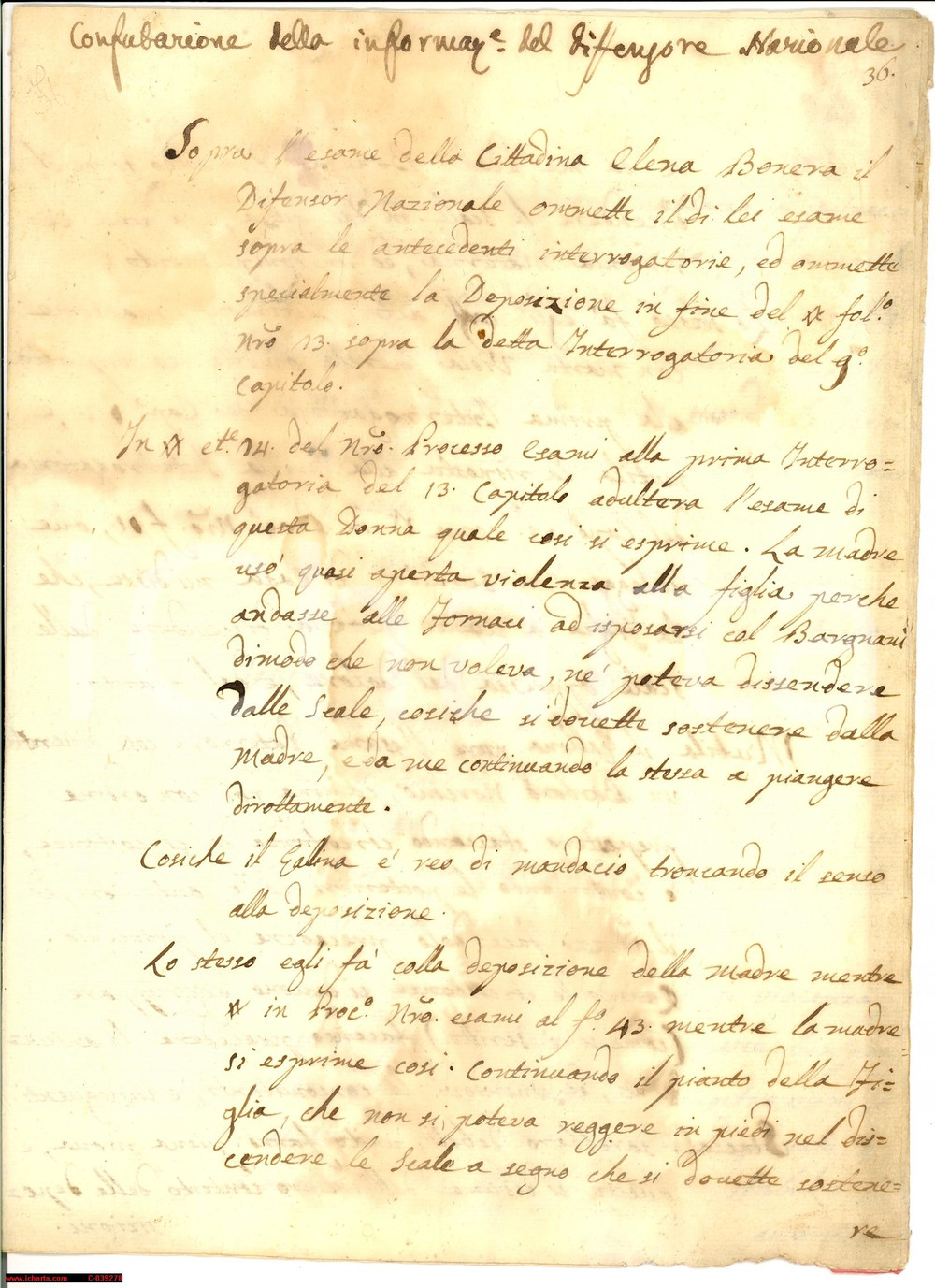 Documento originale, autentico 1850 ca BRESCIA difesa di giovane maritata con violenza 1