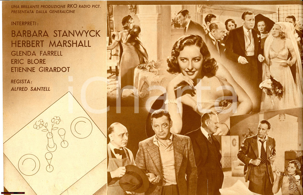 Materiale pubblicitario d’epoca 1937 Alfred SANTELL Pronto per due volantino film 1