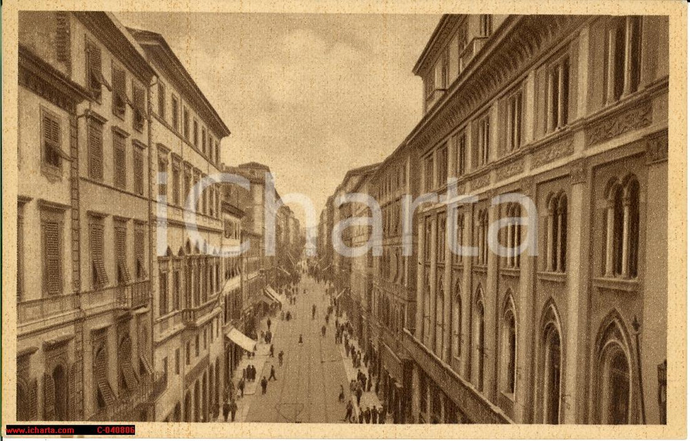 Cartolina originale da collezione 1930 Ancona Corso Vittorio - Immagine animata NV 1