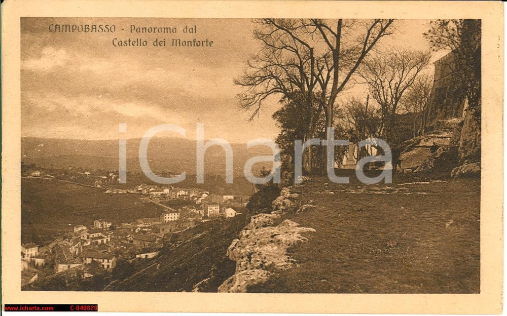 Cartolina originale da collezione 1917 Campobasso Molise  Panorama dal Castello VG 1