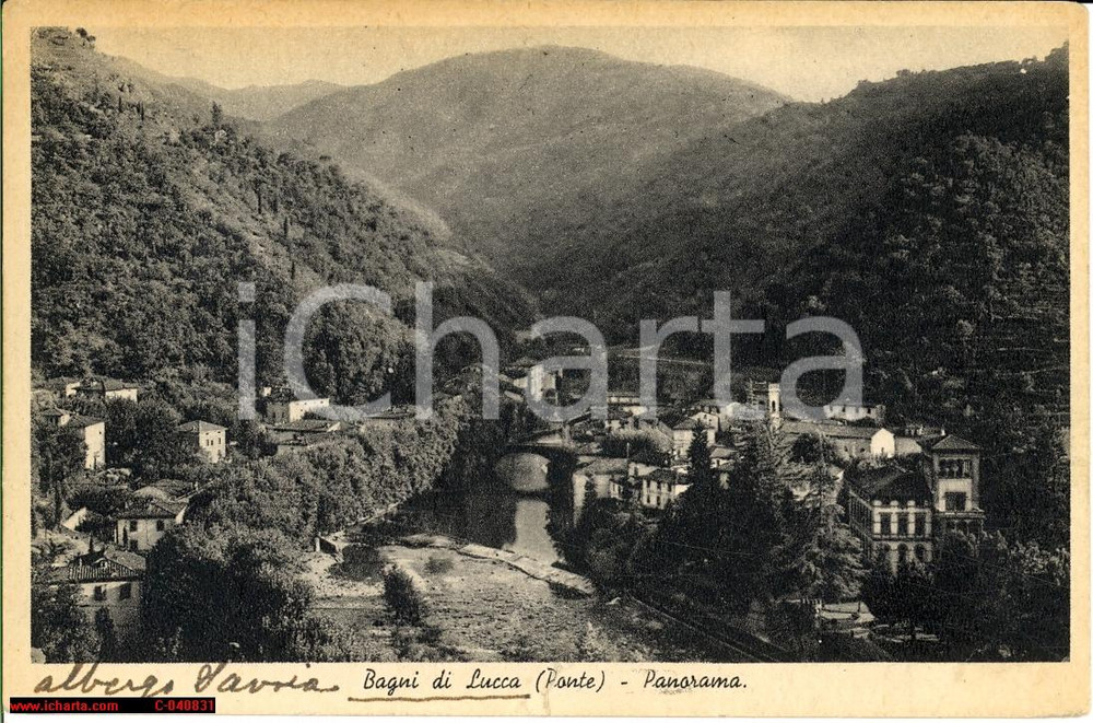 Cartolina originale da collezione 1939 Bagni di Lucca  Bellissimo panorama d epoca 1