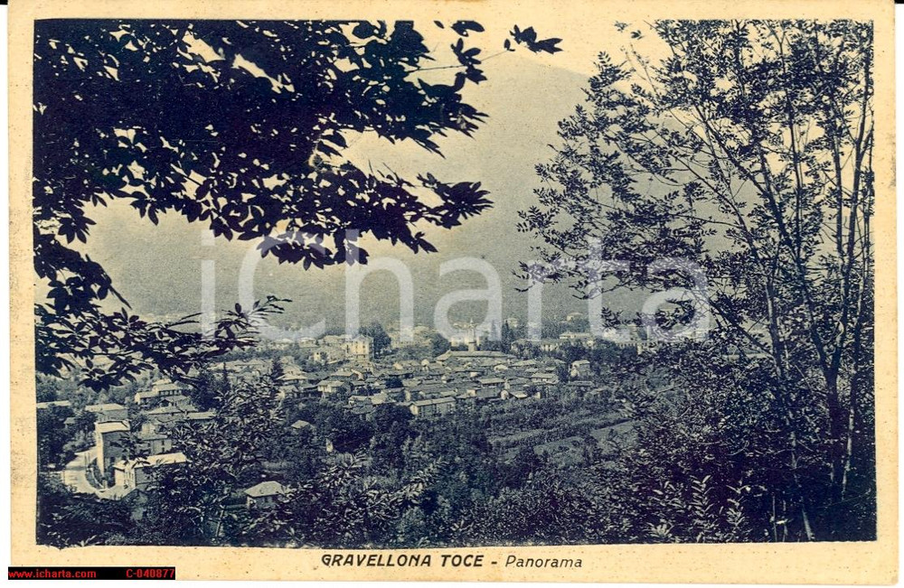 Cartolina originale da collezione 1935 Gravellona Toce - Bel panorama d'epoca *FP VG 1