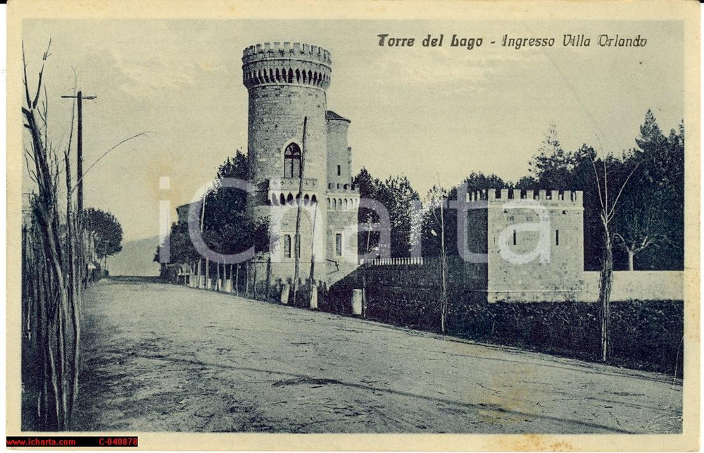Cartolina originale da collezione 1925 Torre Lago Puccini  Ingresso Villa Orlando 1