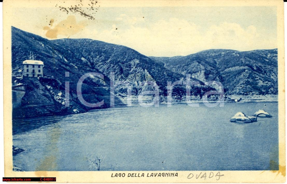 Cartolina originale da collezione 1941 Mornese Bosio  Lago Lavagnina Veduta epoca 1