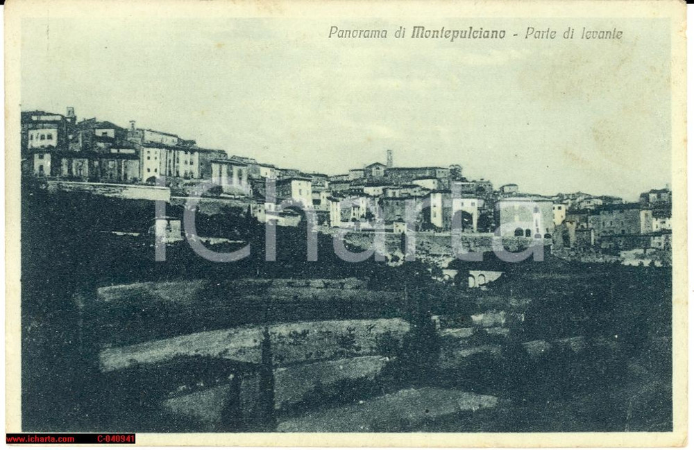 Cartolina originale da collezione Montepulciano anni  30  Toscana Veduta generale 1