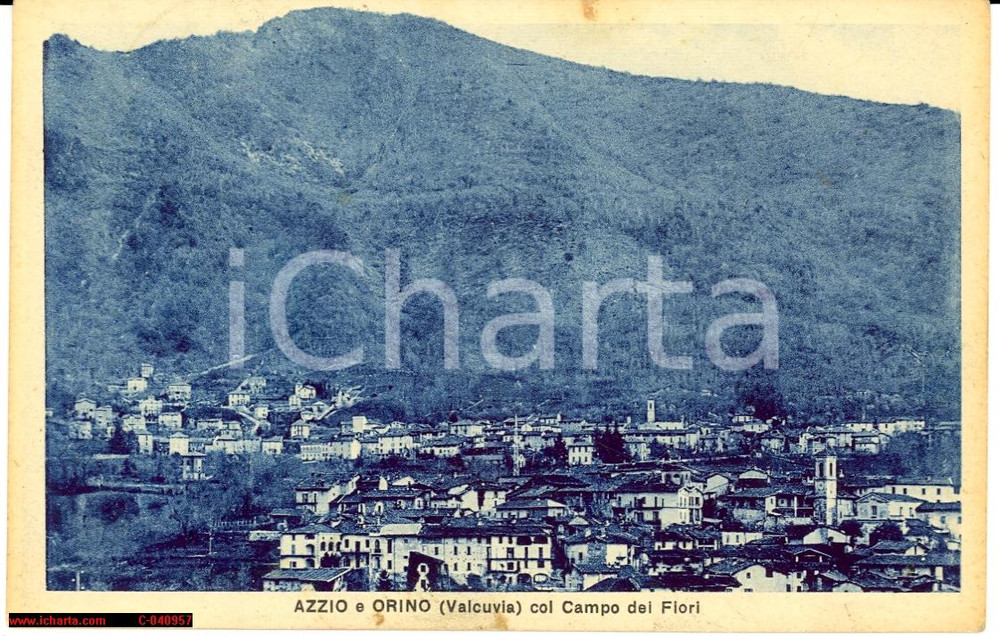 Cartolina originale da collezione 1941 Azzio e Orino Valcuvia Veduta e Campo dei Fiori 1