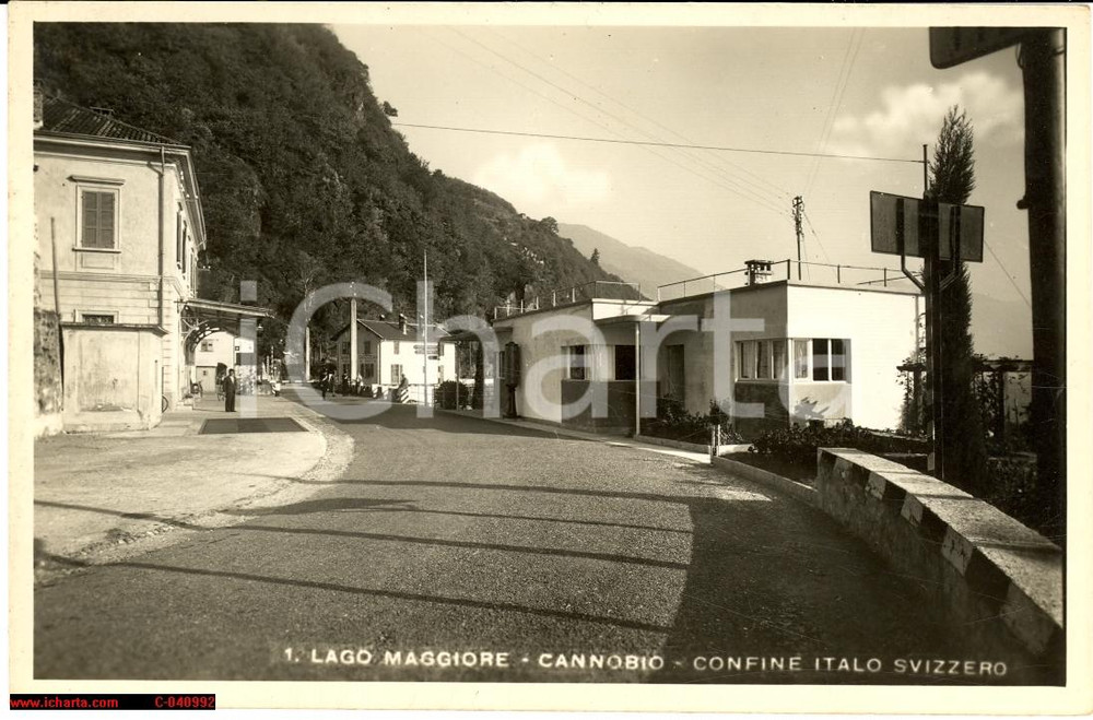 Cartolina originale da collezione 1941 CANNOBIO Confine italo svizzero animata FP NV 1