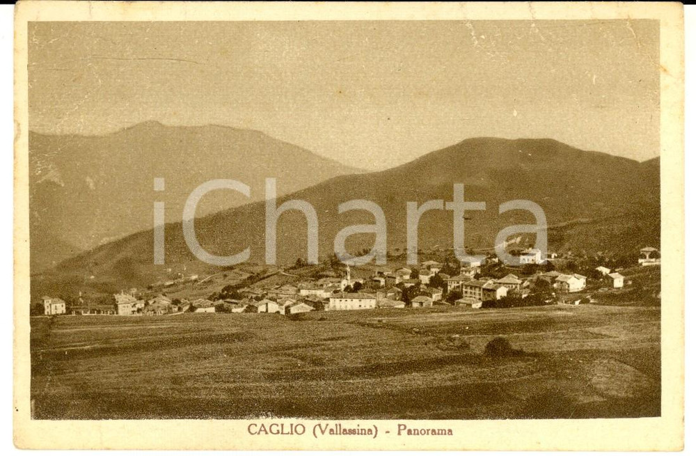 Cartolina originale da collezione 1934 CAGLIO (CO) Panorama del paese *cartolina DANNEGGIATA FP VG 1