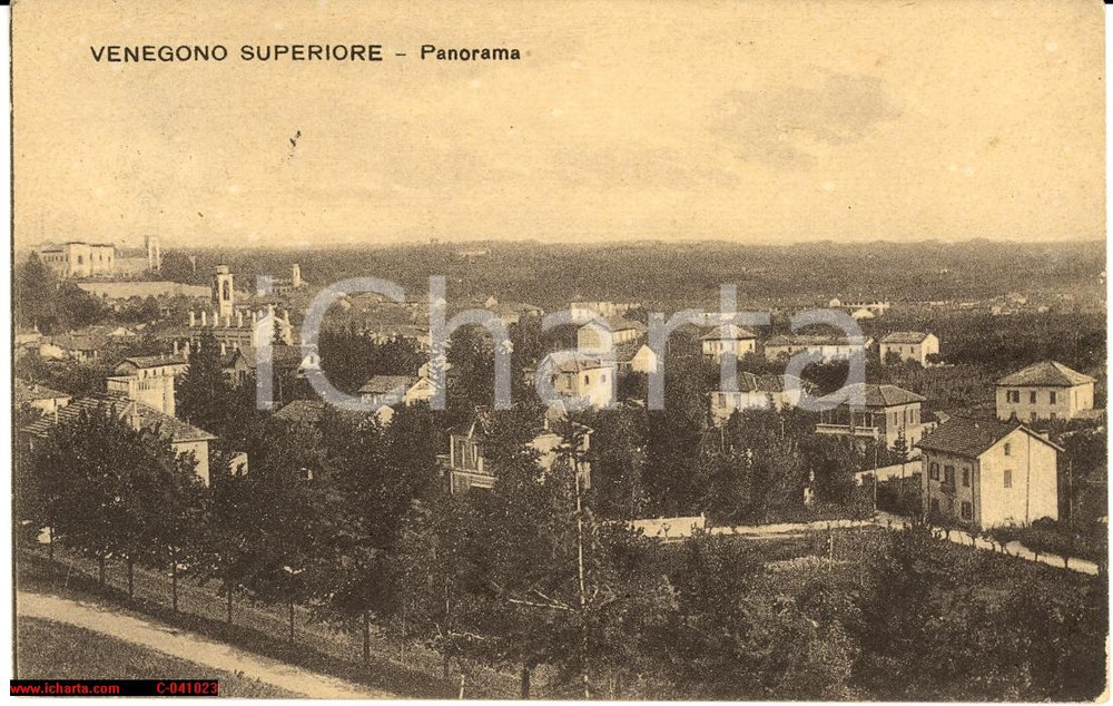 Cartolina originale da collezione 1928 VENEGONO SUPERIORE Veduta generale FP VG 1