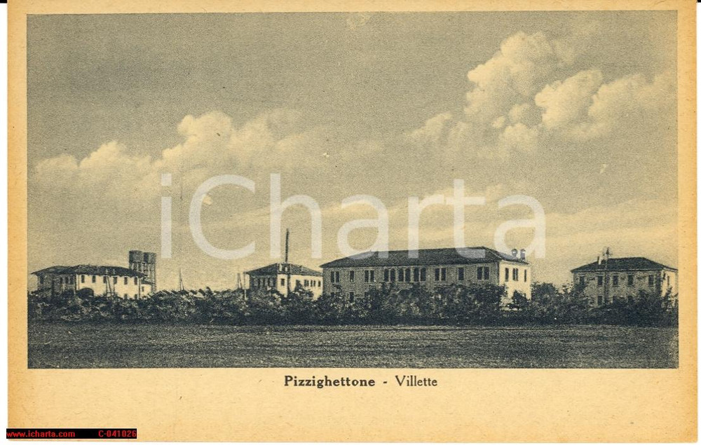 Cartolina originale da collezione 1925 PIZZIGHETTONE (CR) Villette FP NV rara 1