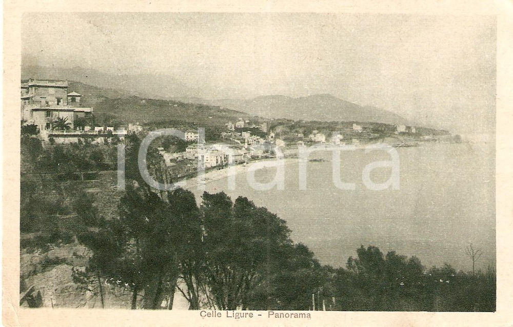 Cartolina originale da collezione 1931 CELLE LIGURE SV Scorcio panoramico sul mareCartolina FP VG 1