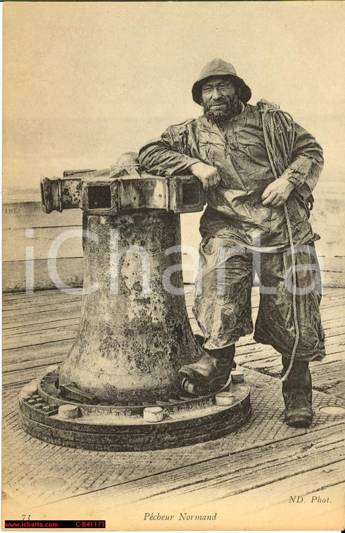 Cartolina originale da collezione 1910 NORMANDIA Costume: pescatore  Cartolina postale 1