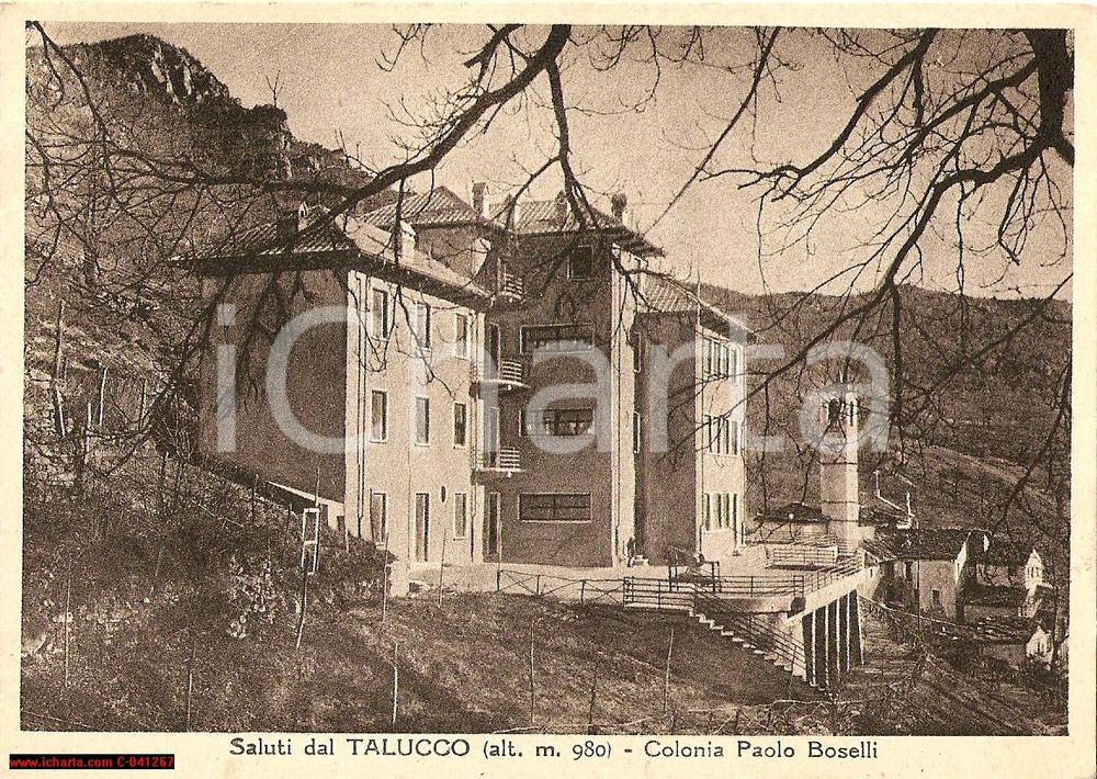 Cartolina originale da collezione 1950 PINEROLO (TO) Colonia montana Boselli TALUCCO FG 1