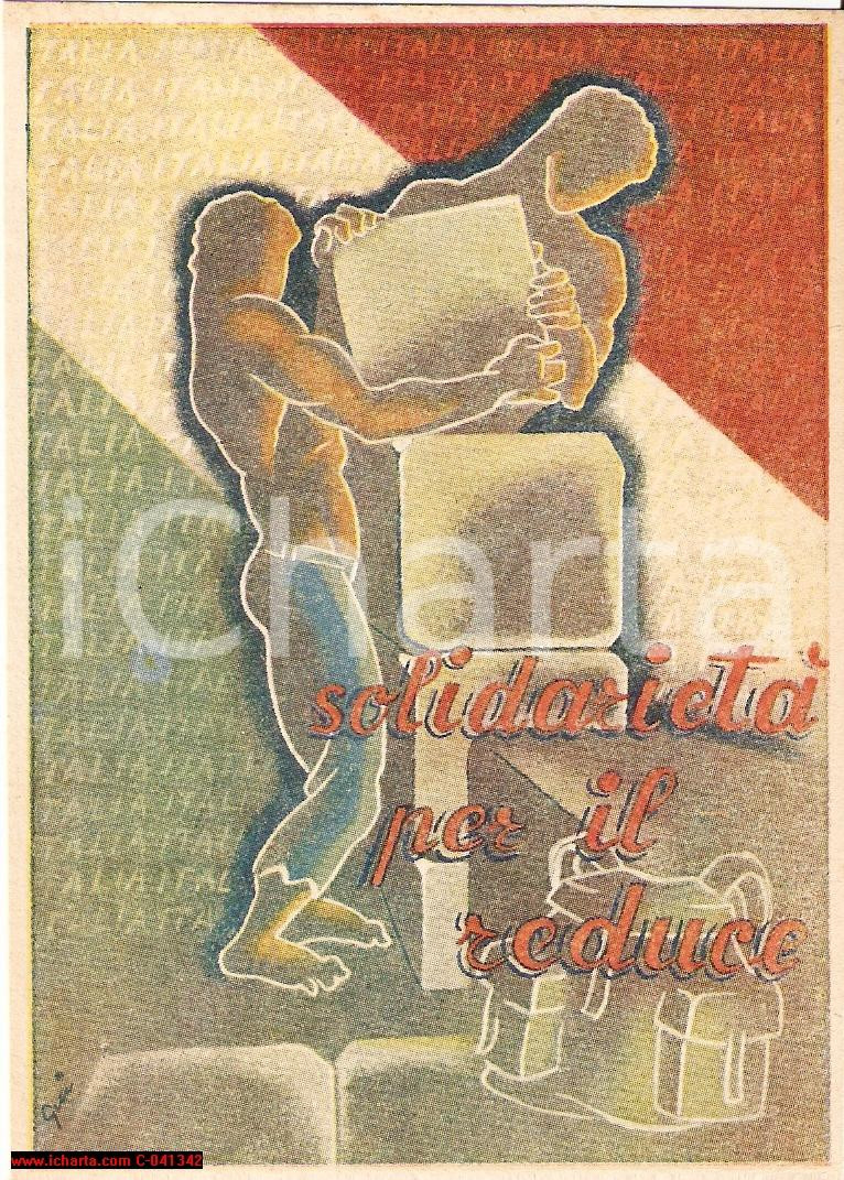 Cartolina originale da collezione 1946? SOLIDARIETA  PER IL REDUCE Ricostruzione FG NV 1