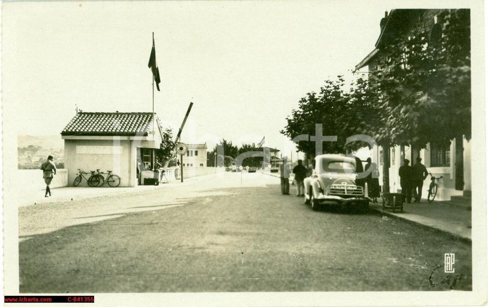 Cartolina originale da collezione 1940 ca HENDAYE F Ponte frontiera tra FRANCIA e SPAGNA Cartolina 1