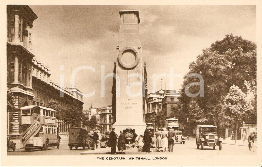 Cartolina originale da collezione 1925 LONDRA cartolina the CENOTAPH FP NV animata 1