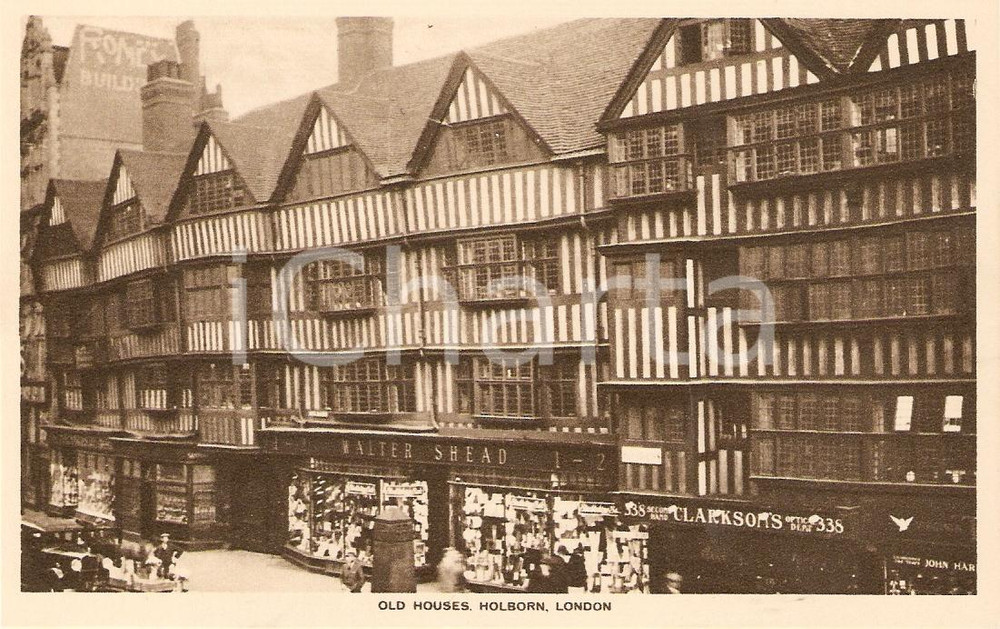 Cartolina originale da collezione 1925 LONDRA cartolina OLD HOUSES FP NV animata 1