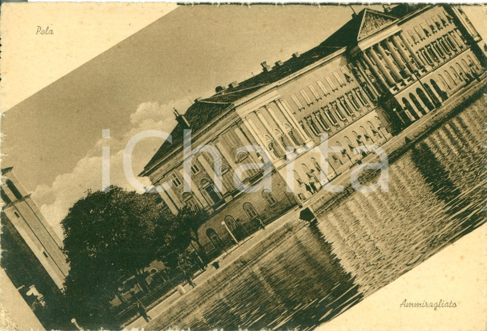 Cartolina originale da collezione 1930 POLA CROAZIA Veduta dell Ammiragliato FG VG 1