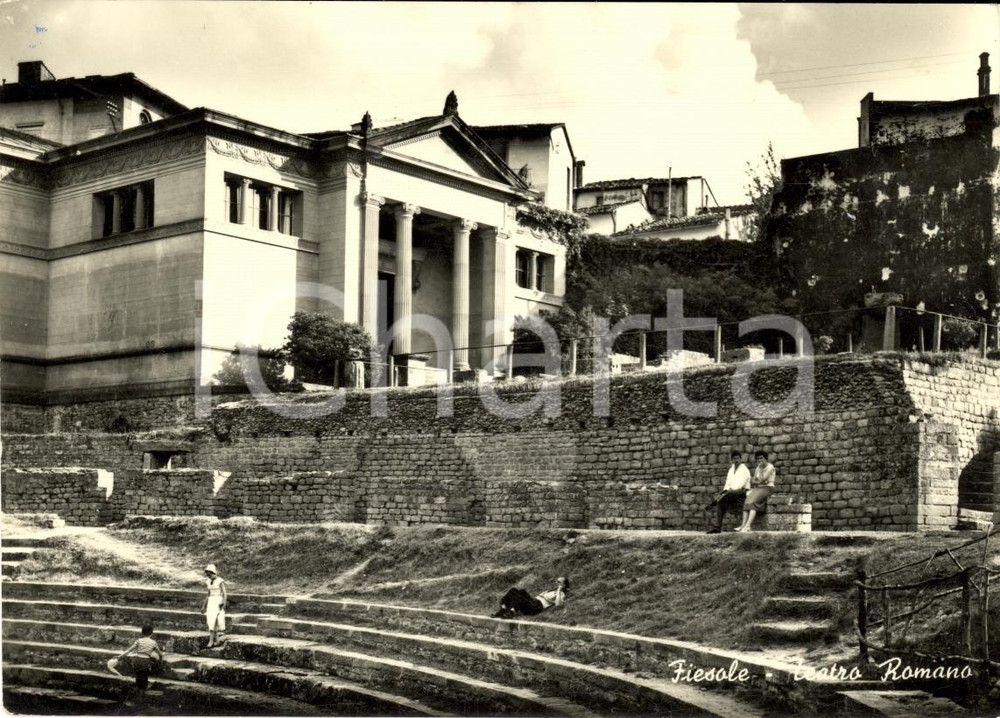Cartolina originale da collezione 1957 FIESOLE FI Il teatro romano Cartolina ANIMATA 1