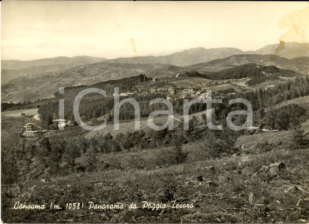Cartolina originale da collezione 1955 ca CONSUMA (FI) Panorama da Poggio TESORO FG NV 1