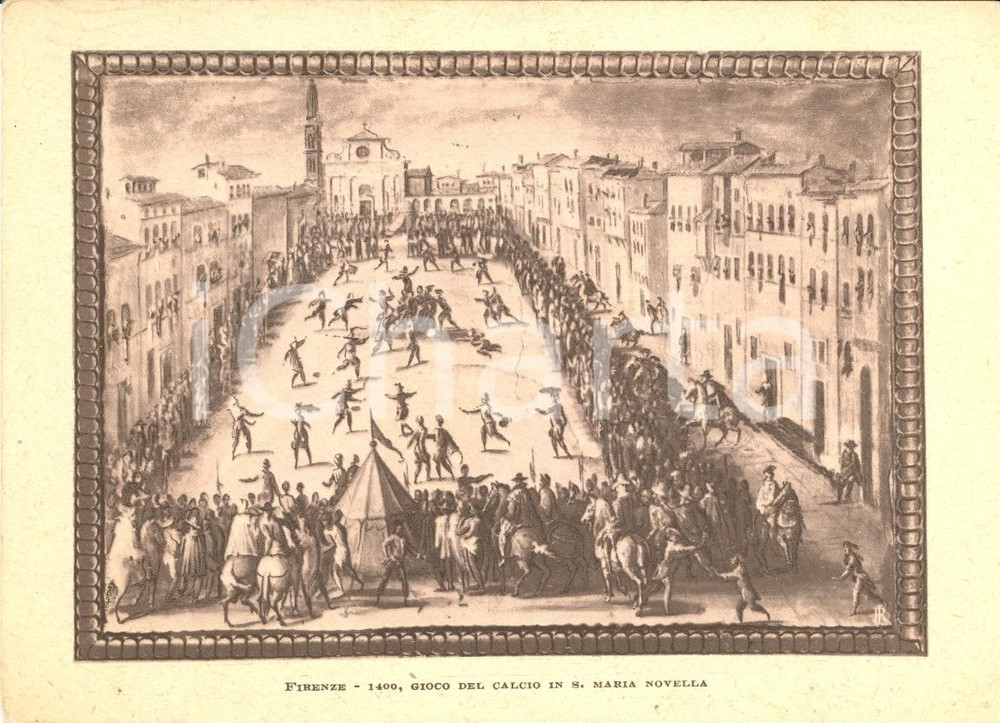 Cartolina originale da collezione 1953 FIRENZE Calcio SANTA MARIA NOVELLA Cartolina CONI 1