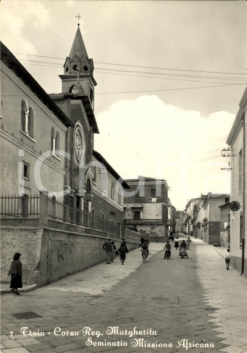 Cartolina originale da collezione 1960 TROIA FG Seminario Missione Africana ANIMATA FG 1