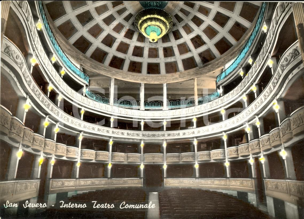 Cartolina originale da collezione 1967 SAN SEVERO (FG) Interno del teatro comunale FG VG 1
