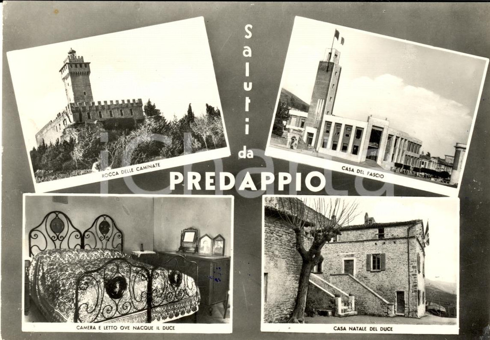 Cartolina originale da collezione 1968 PREDAPPIO (FC) Vedutine dei luoghi del DUCE FG VG 1