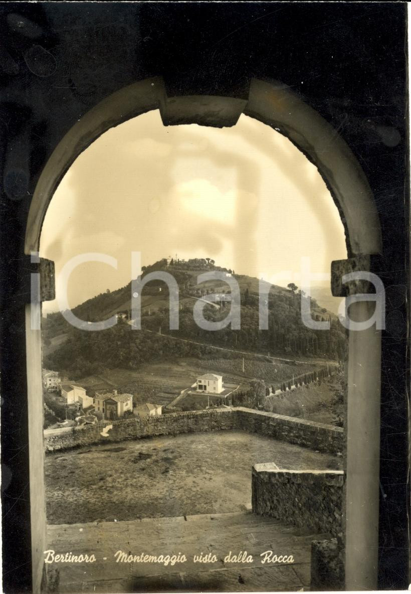 Cartolina originale da collezione 1950 ca BERTINORO FC Montemaggio visto dalla Rocca FG 1