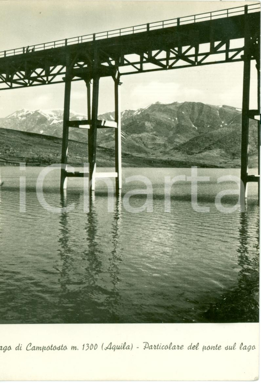 Cartolina originale da collezione 1960 L'AQUILA Particolare ponte Lago di CAMPOTOSTO FG VG 1