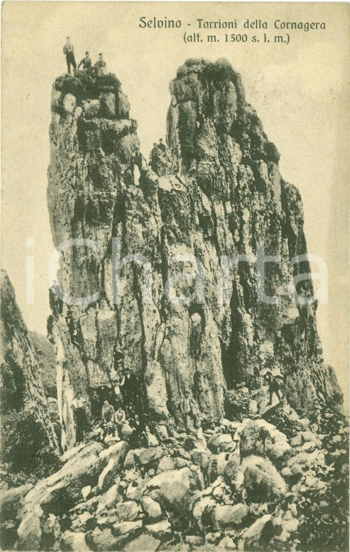 Cartolina originale da collezione 1931 SELVINO BG Torrioni della CORNAGERA Animata Cartolina FP NV 1