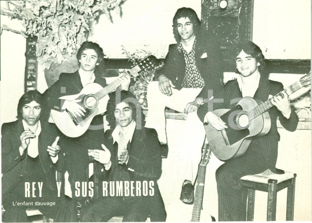 Materiale pubblicitario d’epoca 1975 REY Y SUS RUMBEROS Biglietto pubblicitario Eric DE HULLESSEN 1