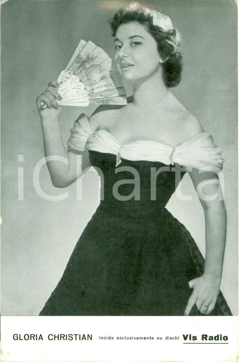 Materiale pubblicitario d’epoca 1970 ca GLORIA CHRISTIAN Biglietto pubblicitario VIS RADIO 1