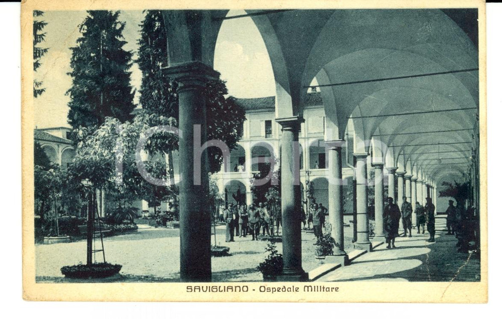 Cartolina originale da collezione 1940 SAVIGLIANO (CN) Ospedale Militare ANIMATA FP VG 1