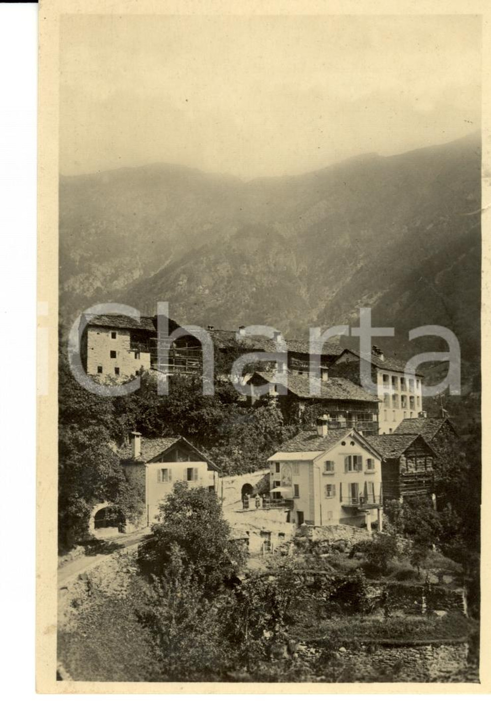 Cartolina originale da collezione 1931 RUSA DI CAMPERTOGNO (VC) Panorama Cartolina FP VG 1