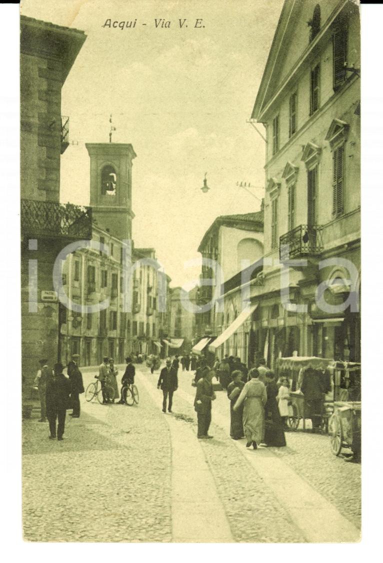 Cartolina originale da collezione 1920 ACQUI TERME AL Via Vittorio Emanuele Cartolina FP NV 1