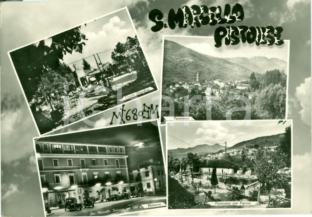 Cartolina originale da collezione 1960 SAN MARCELLO PISTOIESE PT Vedutine con Chalet GIARDINO FG VG Cartolina 1