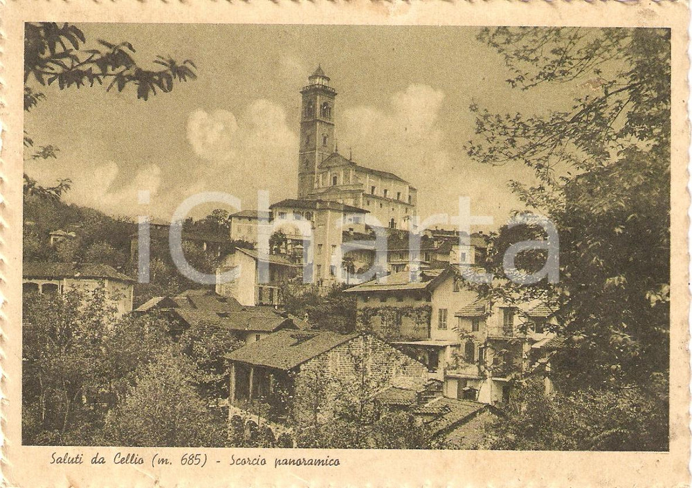 Cartolina originale da collezione 1940 ca CELLIO VC scorcio panoramico FG NV 1