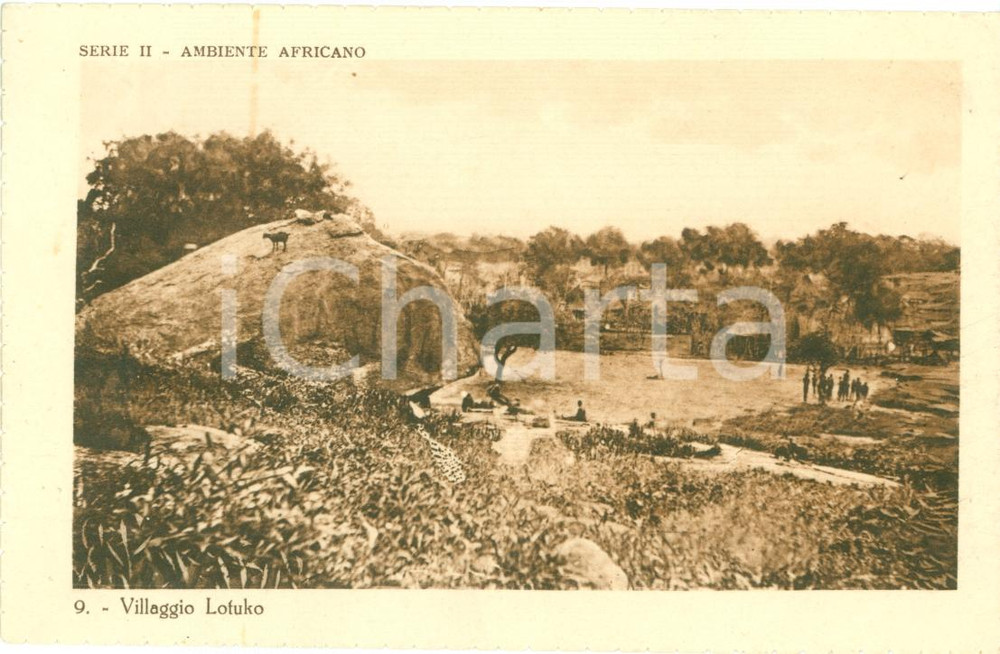 Cartolina originale da collezione 1935 ca LOFUKO (CONGO) Veduta del villaggio ANIMATA *Cartolina FP NV 1