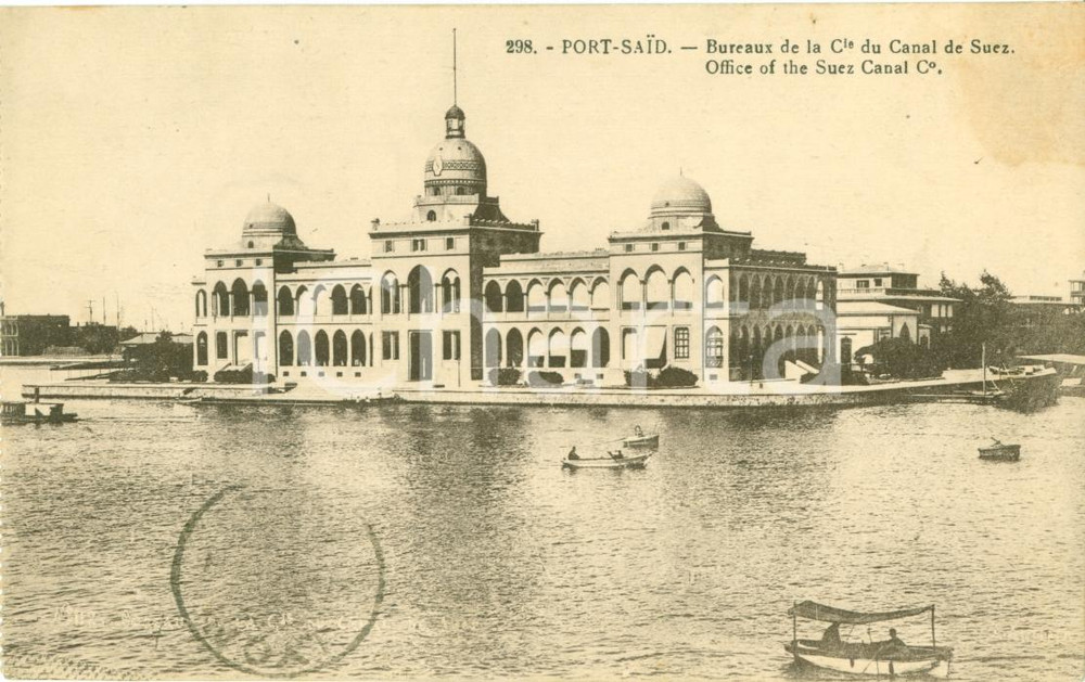 Cartolina originale da collezione 1935 ca PORTO SAID (EGITTO) Ufficio Compagnia CANALE DI SUEZ *Cartolina FP VG 1